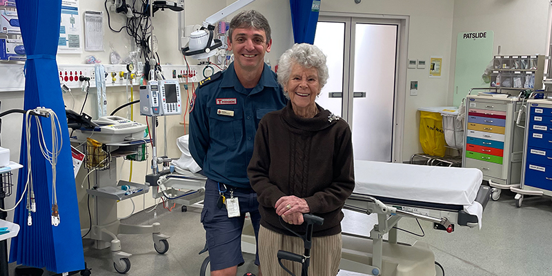 51 Team Manager Andrew Berry is standing together with Alwyn Bell in one of the operating rooms at the Urgent Care Centre.